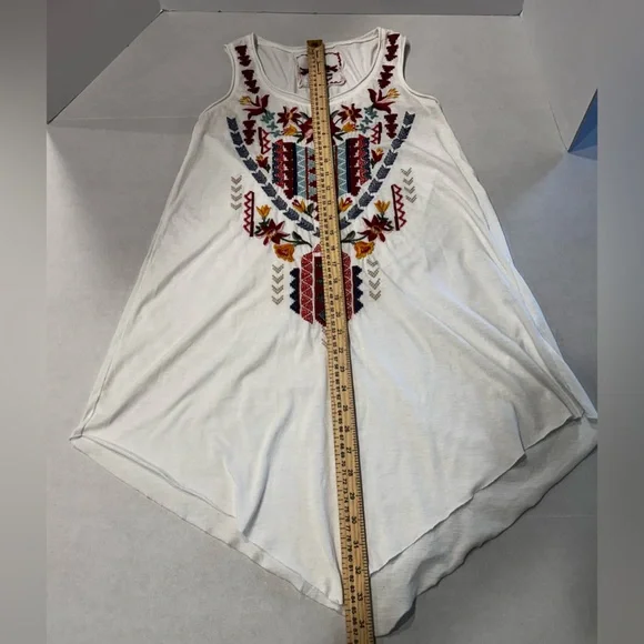 Johnny Was Embroidered White Sleeveless Tunic Tank  XS‎ - Picture 3 of 10